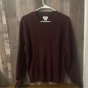 Haggar Men's Deep Burgundy V-Neck Sweater